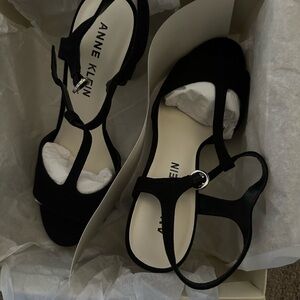 Anne Klein Black Strappy Heels